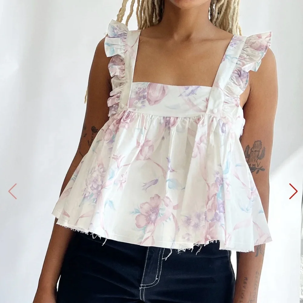 Selkie Ruffle Apron Top- Ribbon Dancer- 2X - Picture 1 of 4